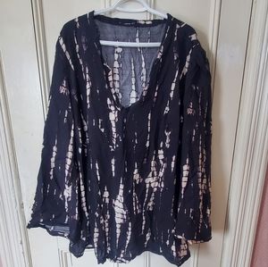 Vintage tie-dye smock with tie